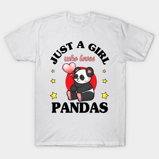 Just a Girl Who Loves Pandas T-Shirt by Rebrand